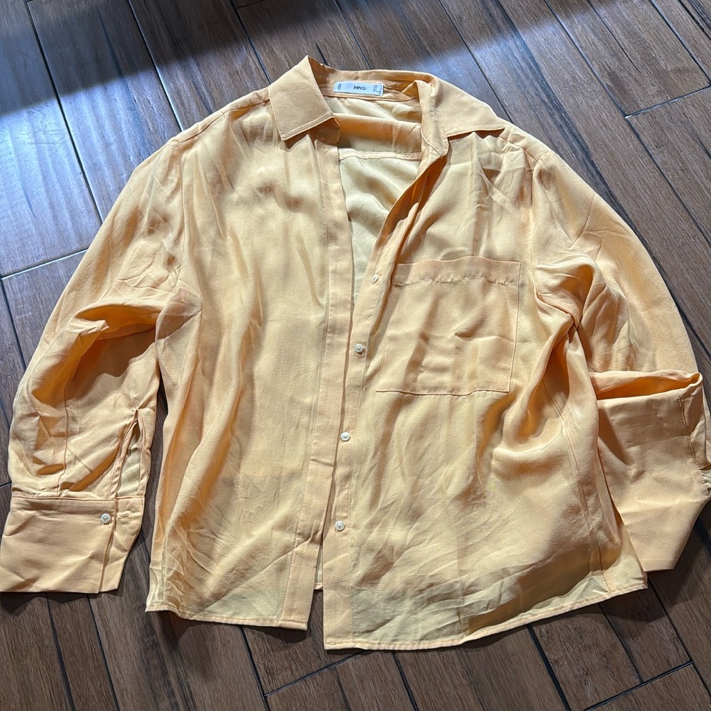 Mango Tangerine Tencel oversized shirt